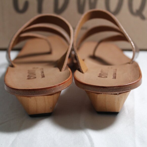 NWB CYDWOQ Cydney Mandel Cupertino Bronze Kitten Heel Sandals 40 - Picture 6 of 6